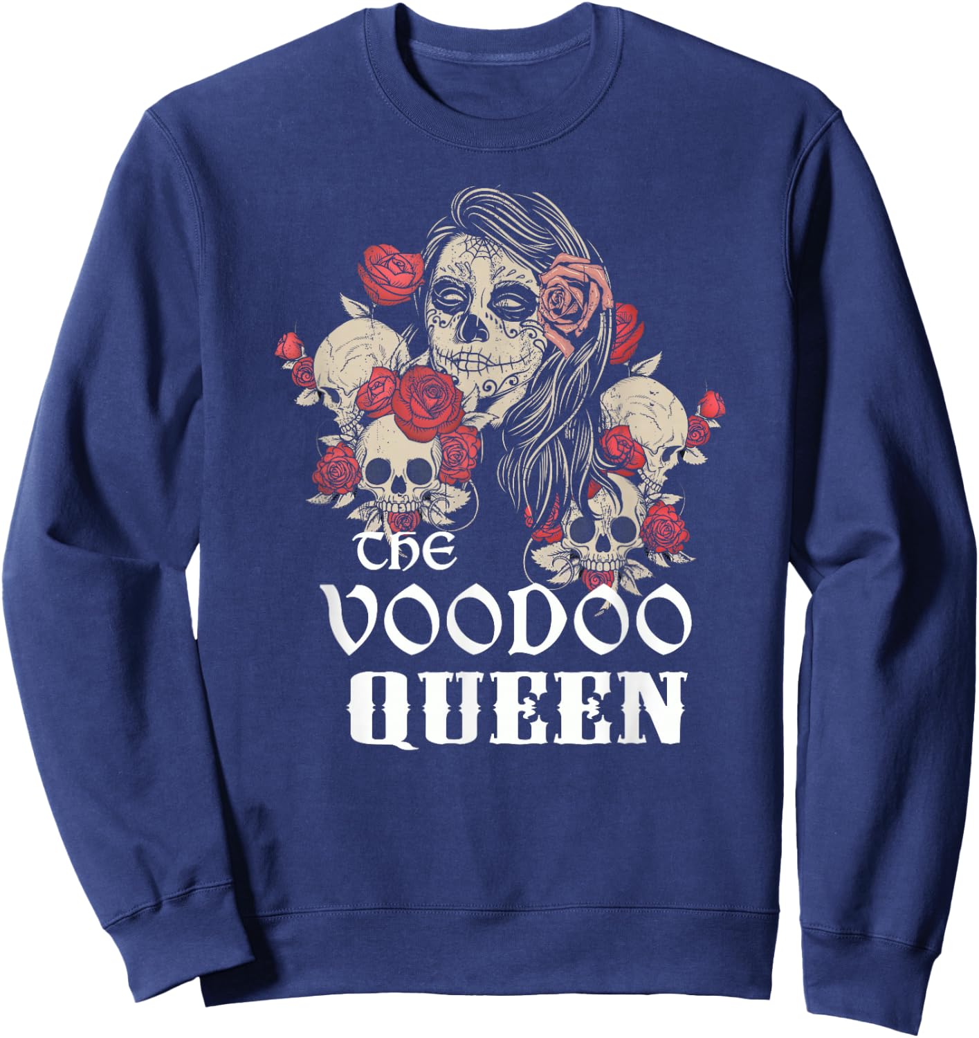 New Orleans Mardi Gras Voodoo Queen Halloween Sweatshirt - Sweatshirt | Navy