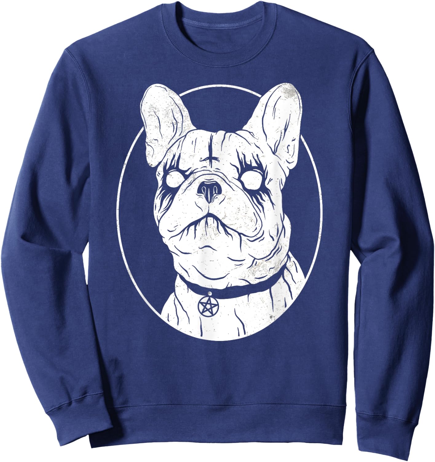 Black Metal French Bulldog - Gothic Heavy Metal Dog Shirt Women Sweatshirt - Sweatshirt | Navy
