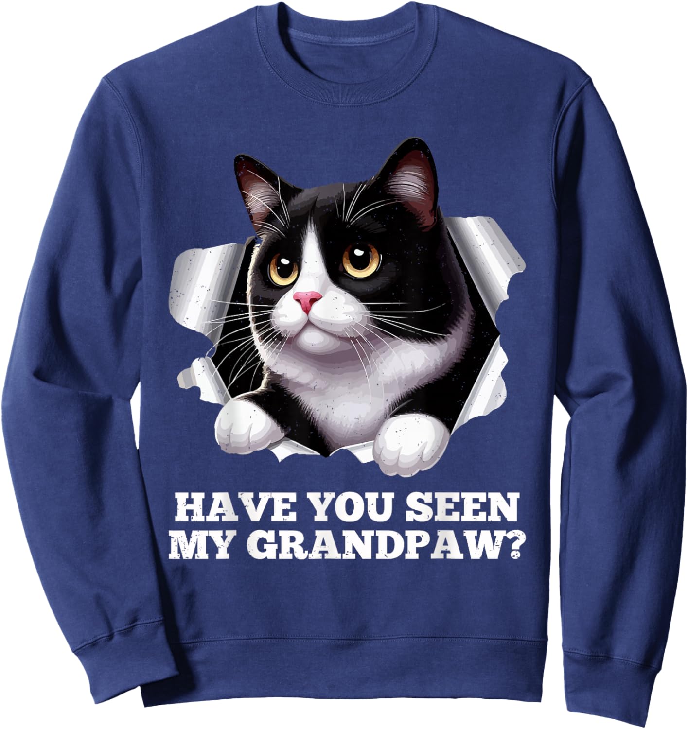 Have You Seen My Grandpaw Fathers Day Cat Dad Kitten Lover Sweatshirt - Sweatshirt | Navy