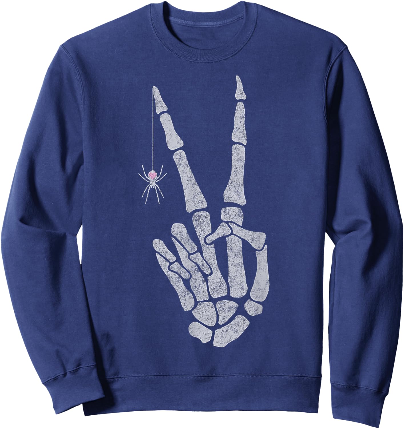 Skeleton Hands Peace Sign Sweatshirt - Sweatshirt | Navy