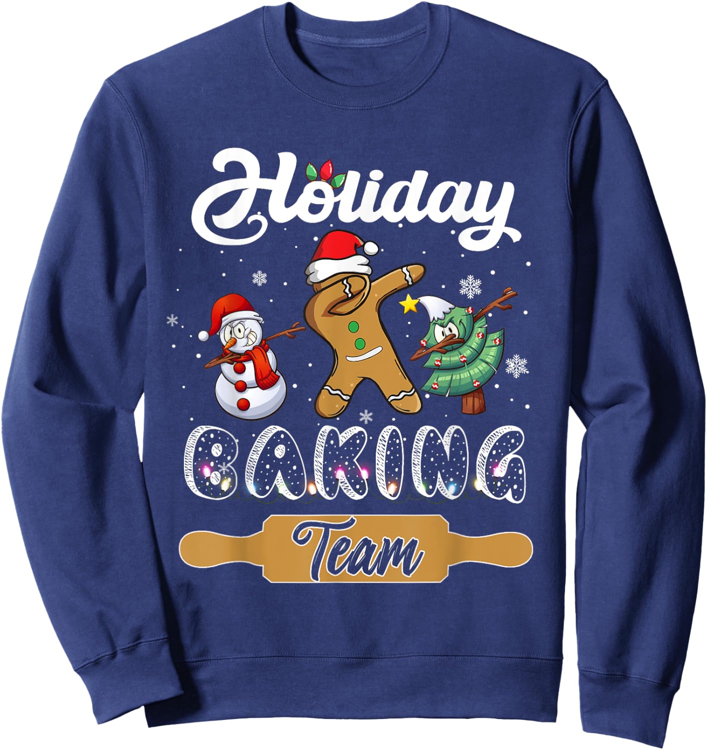 Funny Cookie Baking Team Dabbing Christmas Holiday Costume Sweatshirt - Sweatshirt | Navy