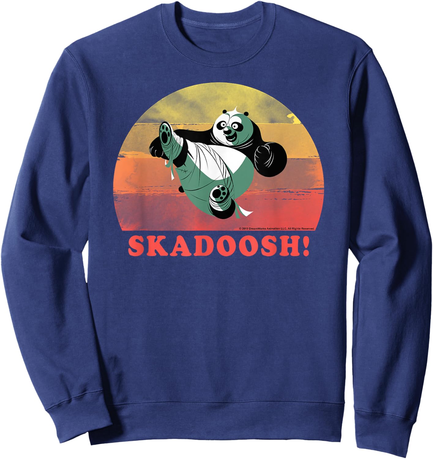 Kung Fu Panda Skadoosh! Retro Circle Portrait Sweatshirt - Sweatshirt | Navy