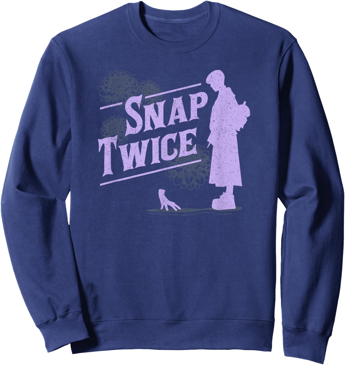 Wednesday Snap Twice Thing & Wednesday Silhouette Logo Sweatshirt - Sweatshirt | Navy