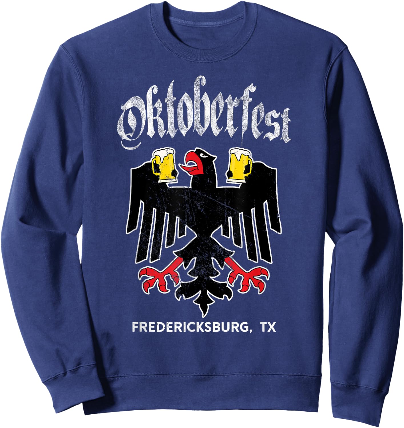 Fredericksburg Oktoberfest German Eagle Drinking Buddy Sweatshirt - Sweatshirt | Navy