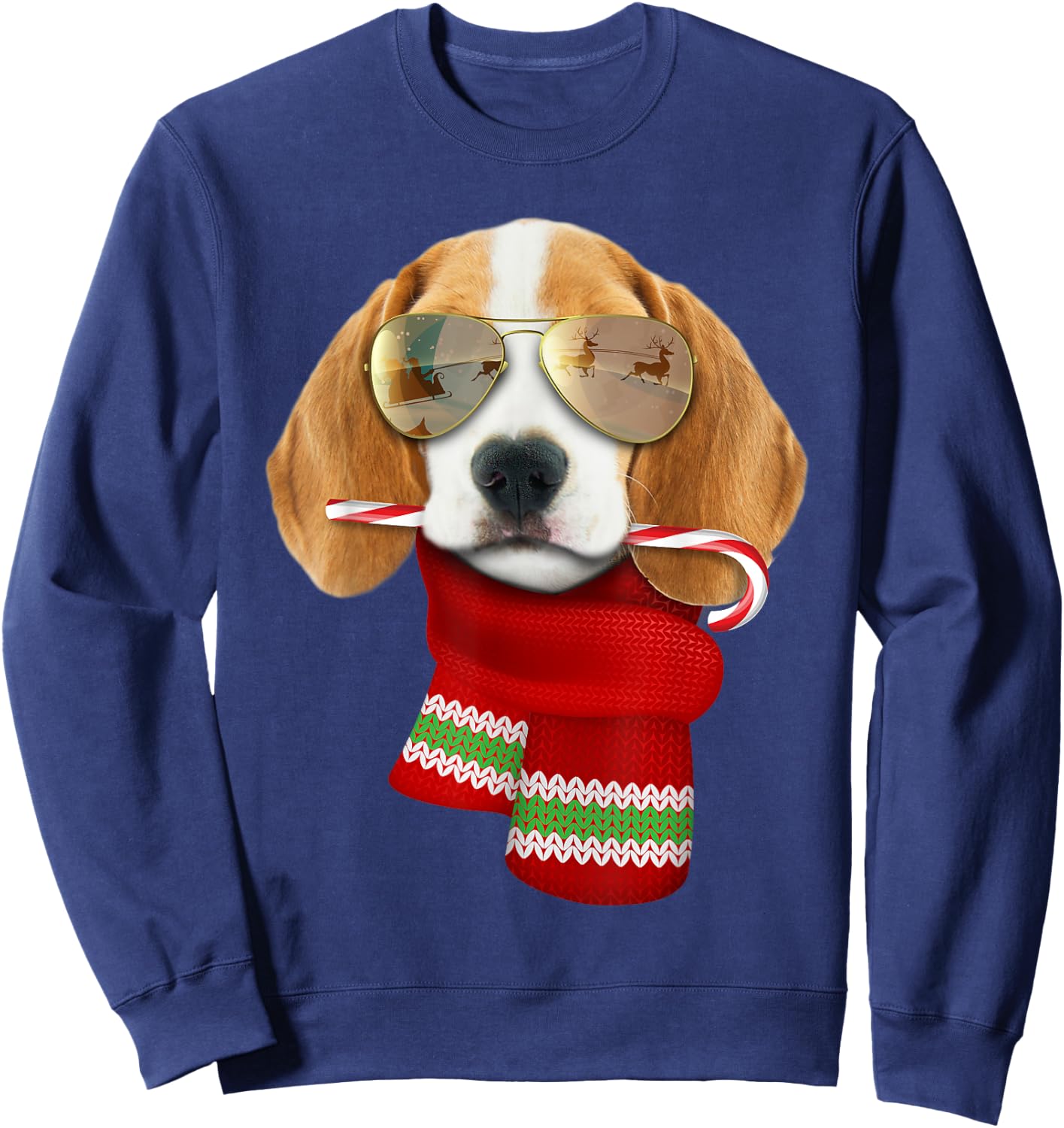 Beagle Shirt Christmas Gift Dog Lovers Puppy Sunglasses Women Kids Sweatshirt - Sweatshirt | Navy