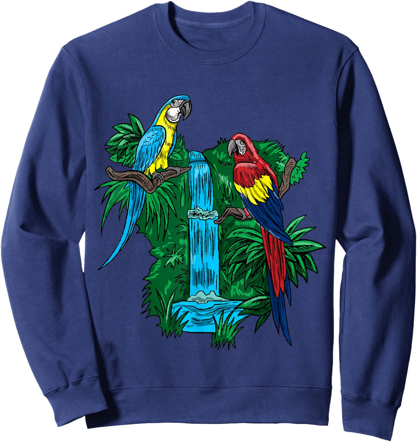 Parrot Funny Tropical Bird Cool Jungle Animal Gift Sweatshirt - Sweatshirt | Navy