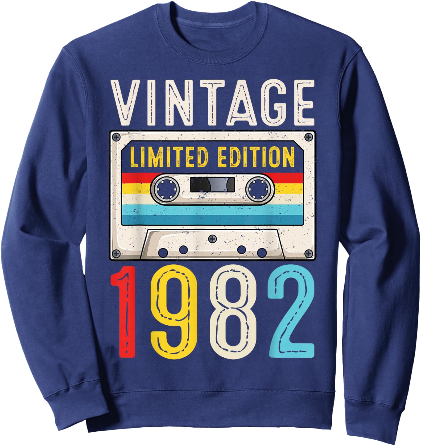 Retro 1982 Birthday Cassette Tape Classic Vintage 1982 Sweatshirt - Sweatshirt | Navy