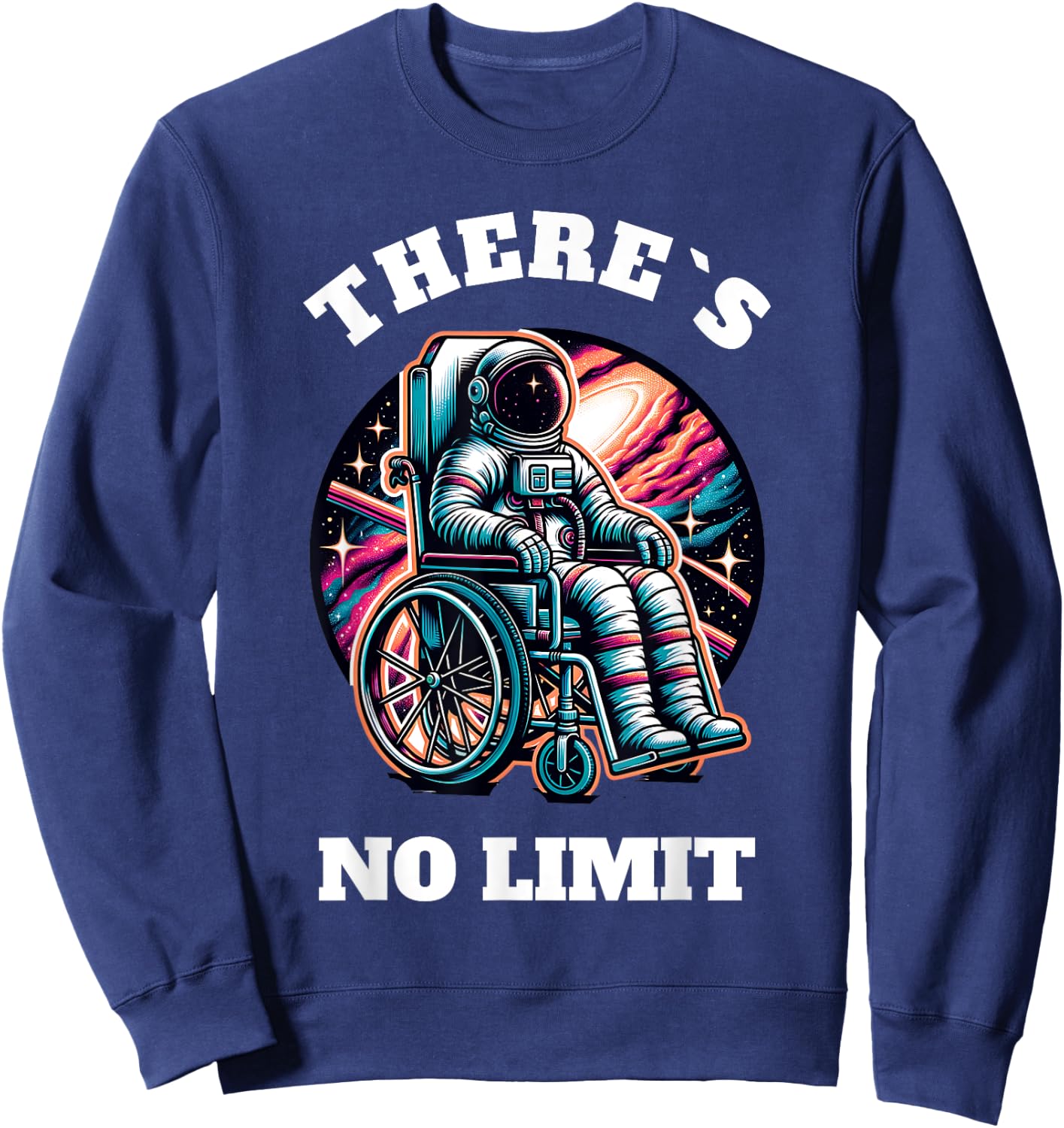 Wheelchair Astronaut Motivation Kids with Wheelchair Sweatshirt - Sweatshirt | Navy
