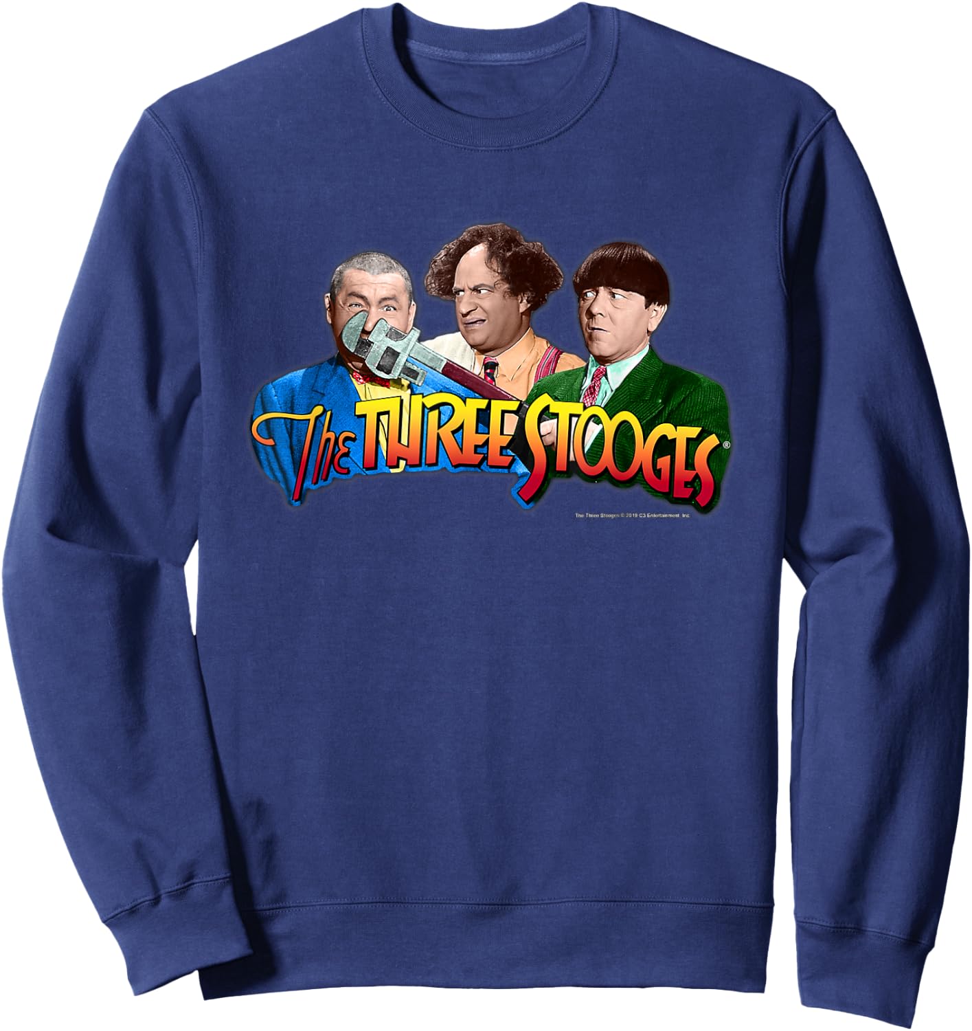 TTS- The Three Stooges: Wrench Logo Sweatshirt - Sweatshirt | Navy
