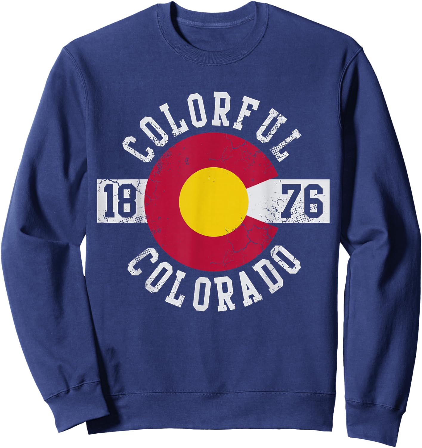 Colorful Colorado Flag T Shirt Gift Sweatshirt - Sweatshirt | Navy