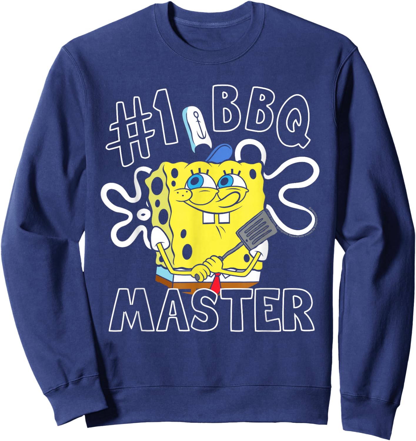 Spongebob Squarepants Father's Day BBQ Dad Sweatshirt - Sweatshirt | Navy