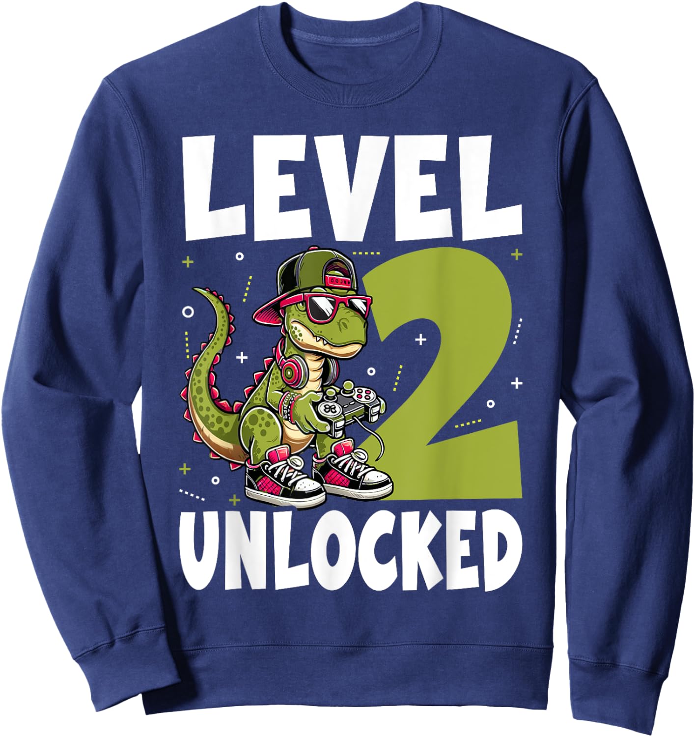 2nd Birthday Dinosaur 2 Years Old Boys Sweatshirt - Sweatshirt | Navy