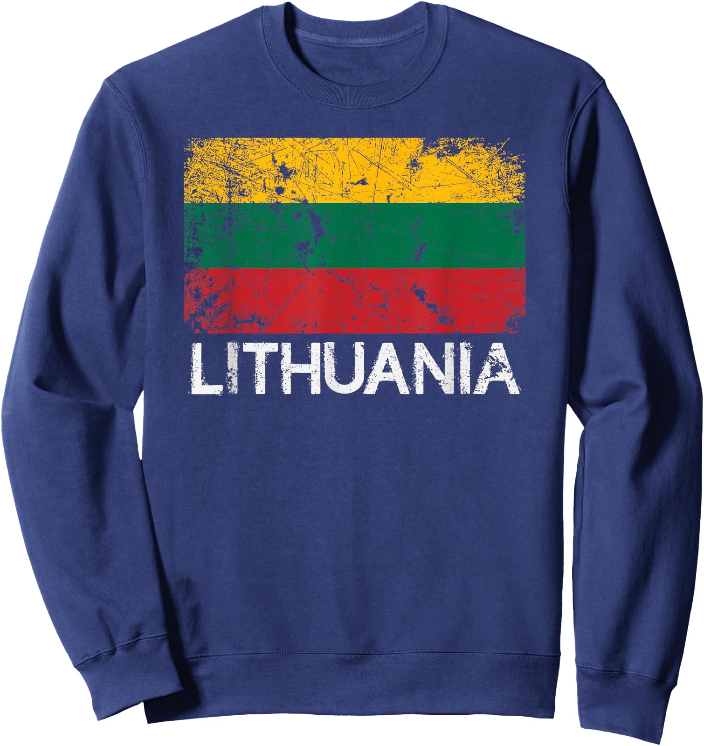 Lithuanian Flag | Vintage Made In Lithuania Gift Sweatshirt - Sweatshirt | Navy