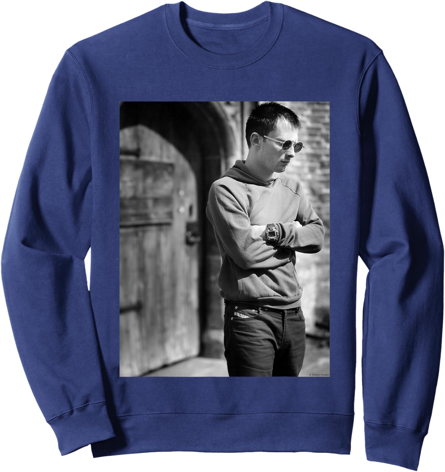 Thom York of Radiohead 1997 by Simon Fowler Sweatshirt - Sweatshirt | Navy