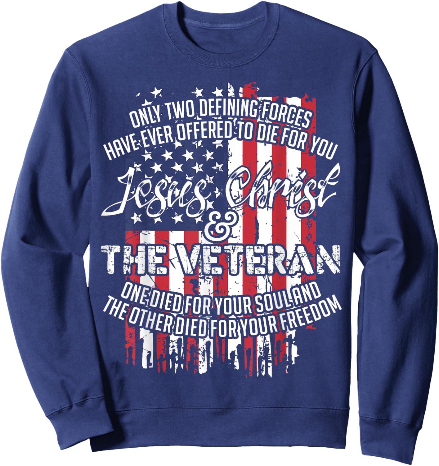 Jesus Christ And The Veteran Sweatshirt - Sweatshirt | Navy