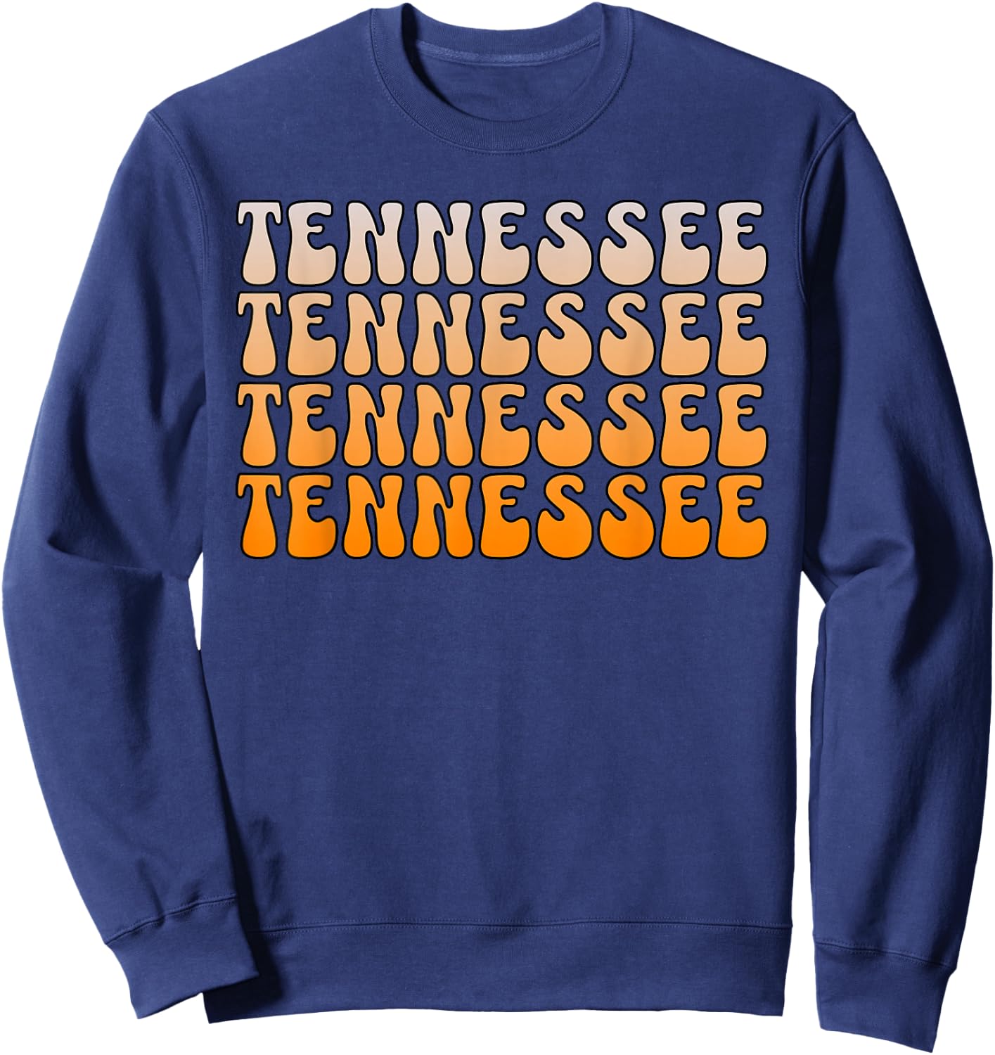 Retro TN Orange Print Varsity Tennessee Sweatshirt - Sweatshirt | Navy