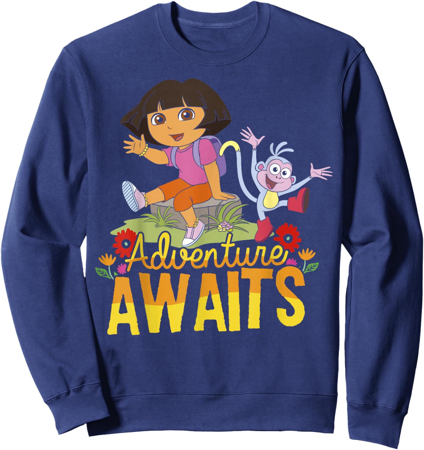 Dora The Explorer Adventure Awaits Dora and Boots Portrait Small Sweatshirt - Sweatshirt | Navy