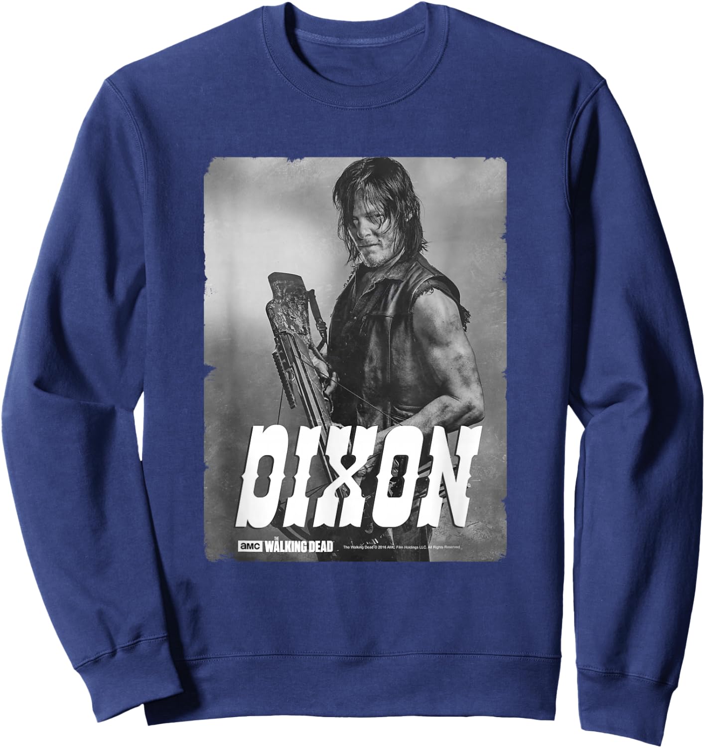 The Walking Dead Daryl Silver Portrait Sweatshirt - Sweatshirt | Navy