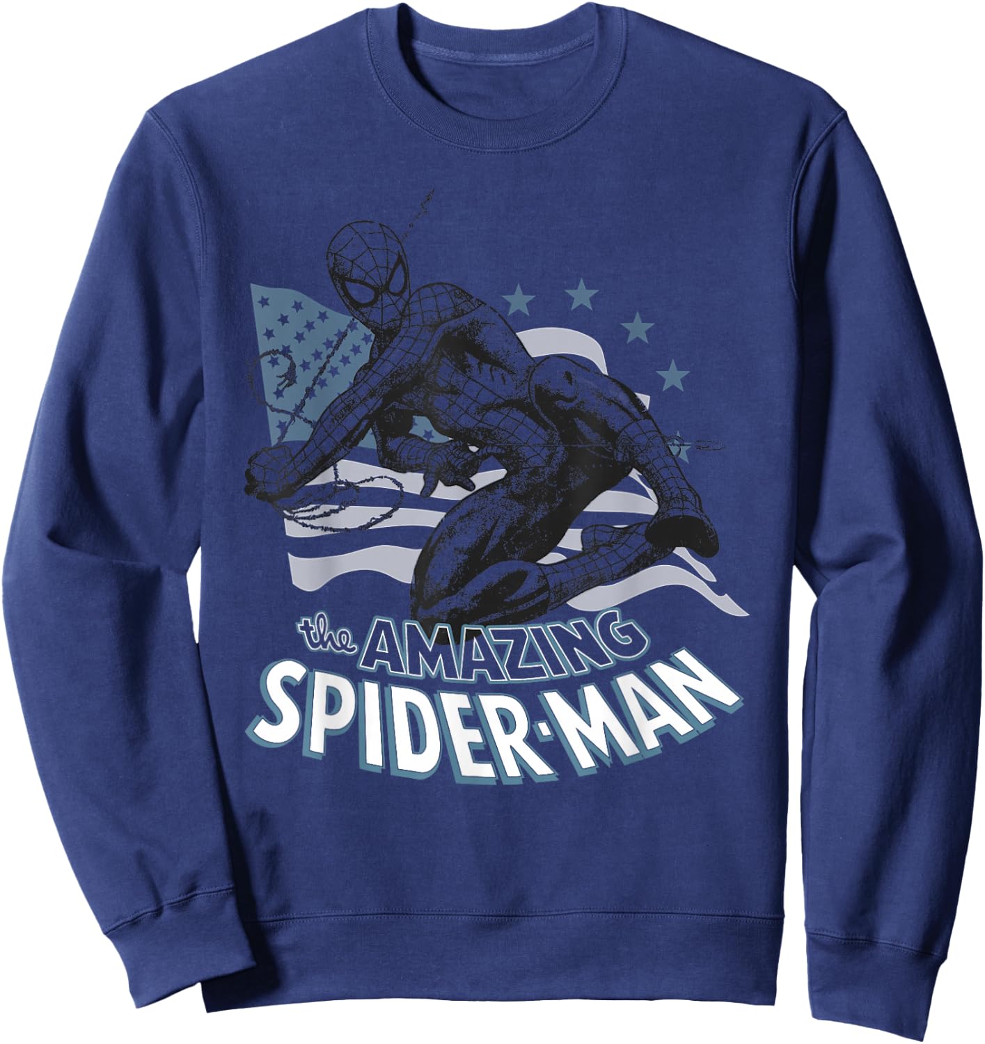 Marvel Spider-Man 4th of July The Amazing Spiderman USA Flag Sweatshirt - Sweatshirt | Navy