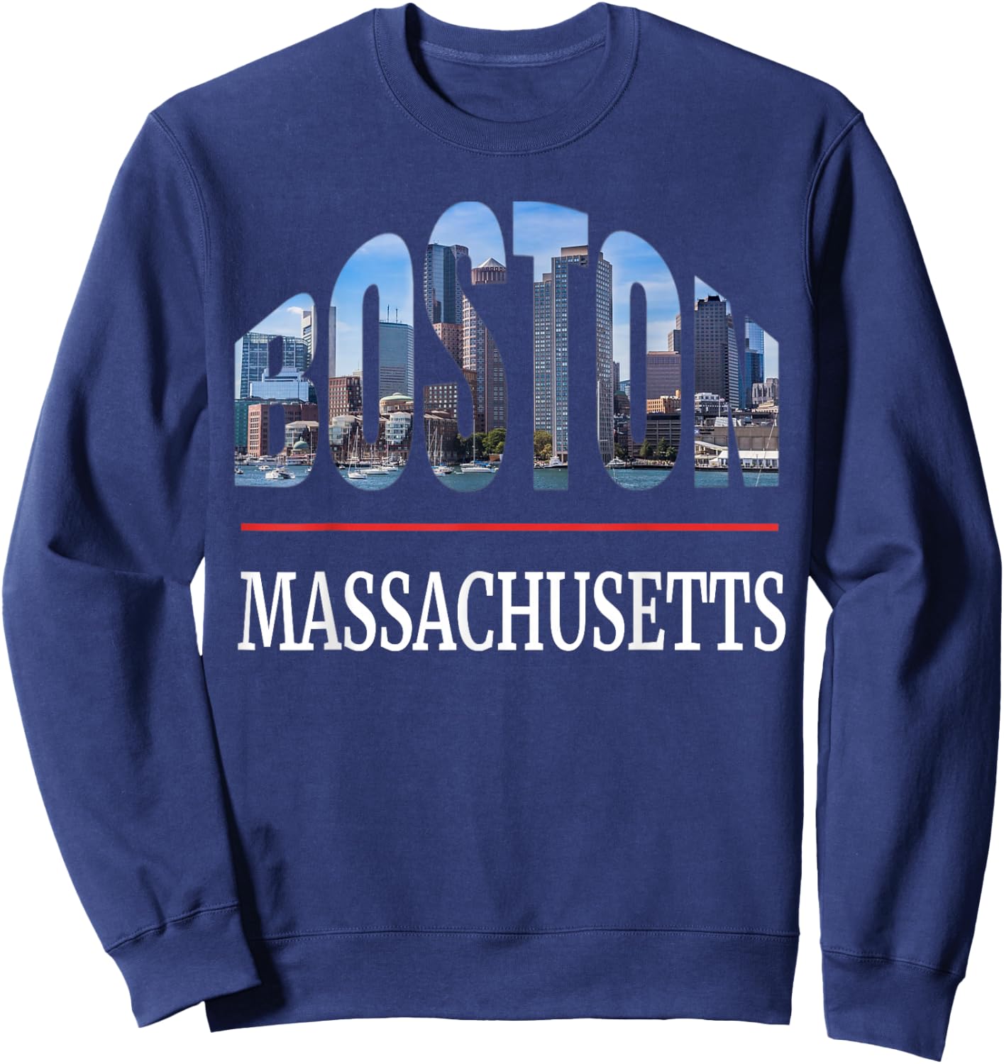 Boston Massachusetts City Photography Vacation Souvenir Sweatshirt - Sweatshirt | Navy