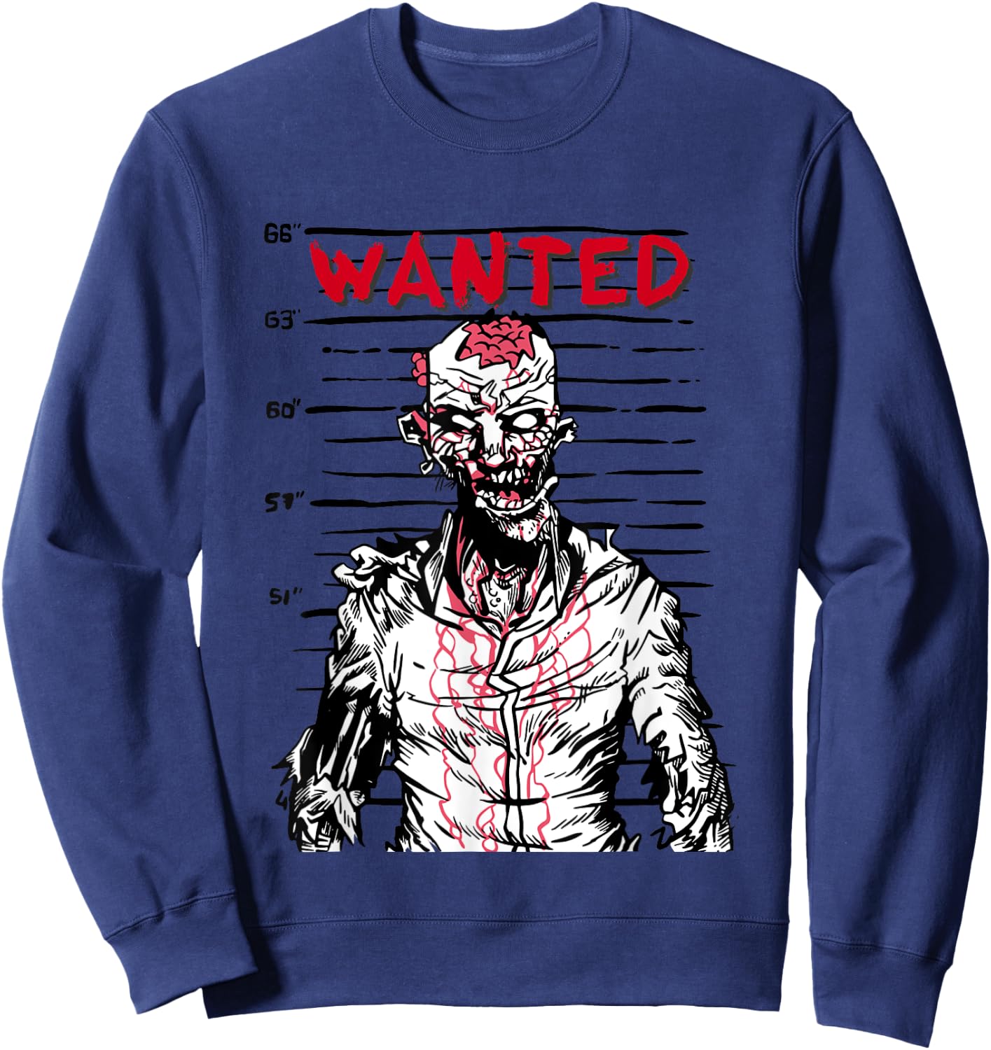 "Scary zombie wanted on Halloween" for horror movie fan Sweatshirt - Sweatshirt | Navy