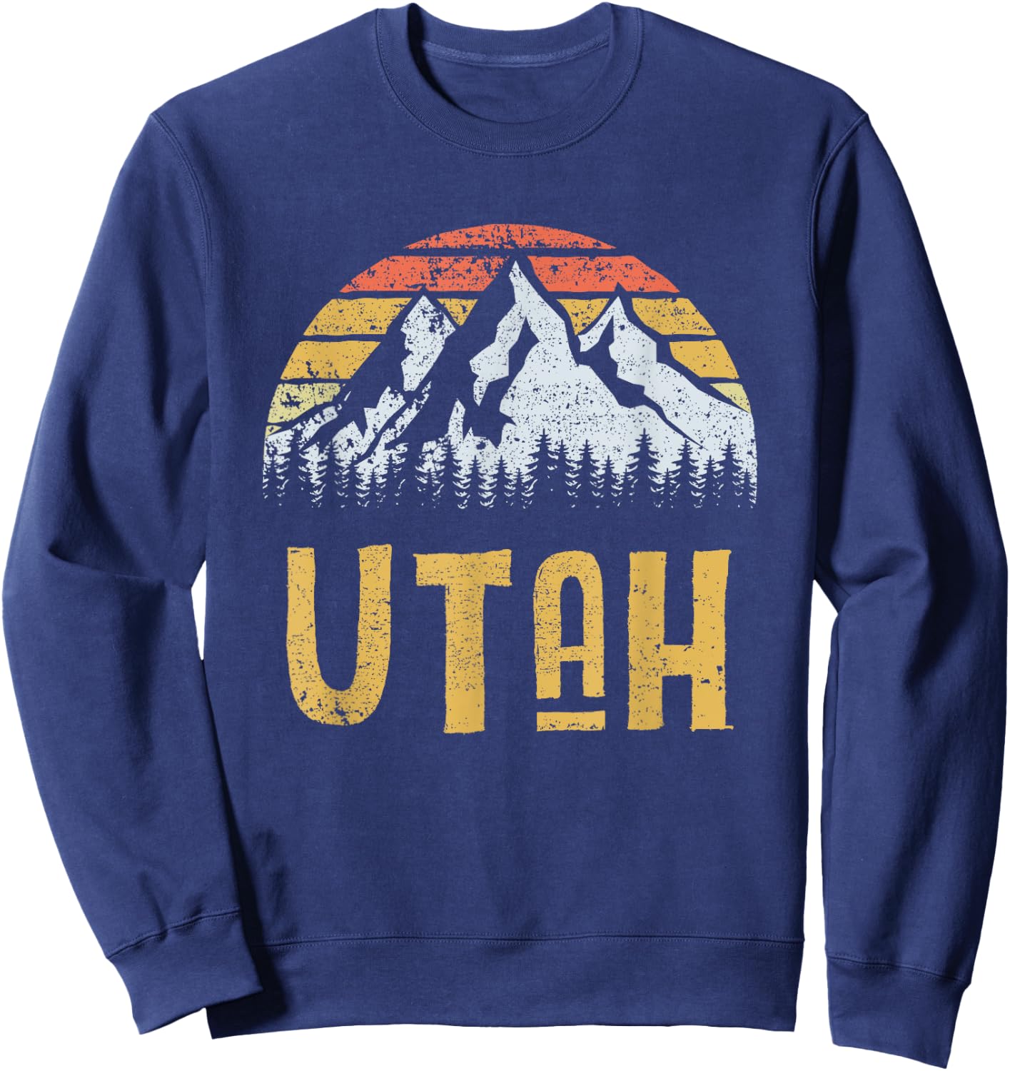 Vintage Retro UT Utah U.S. Mountain State Sweatshirt - Sweatshirt | Navy