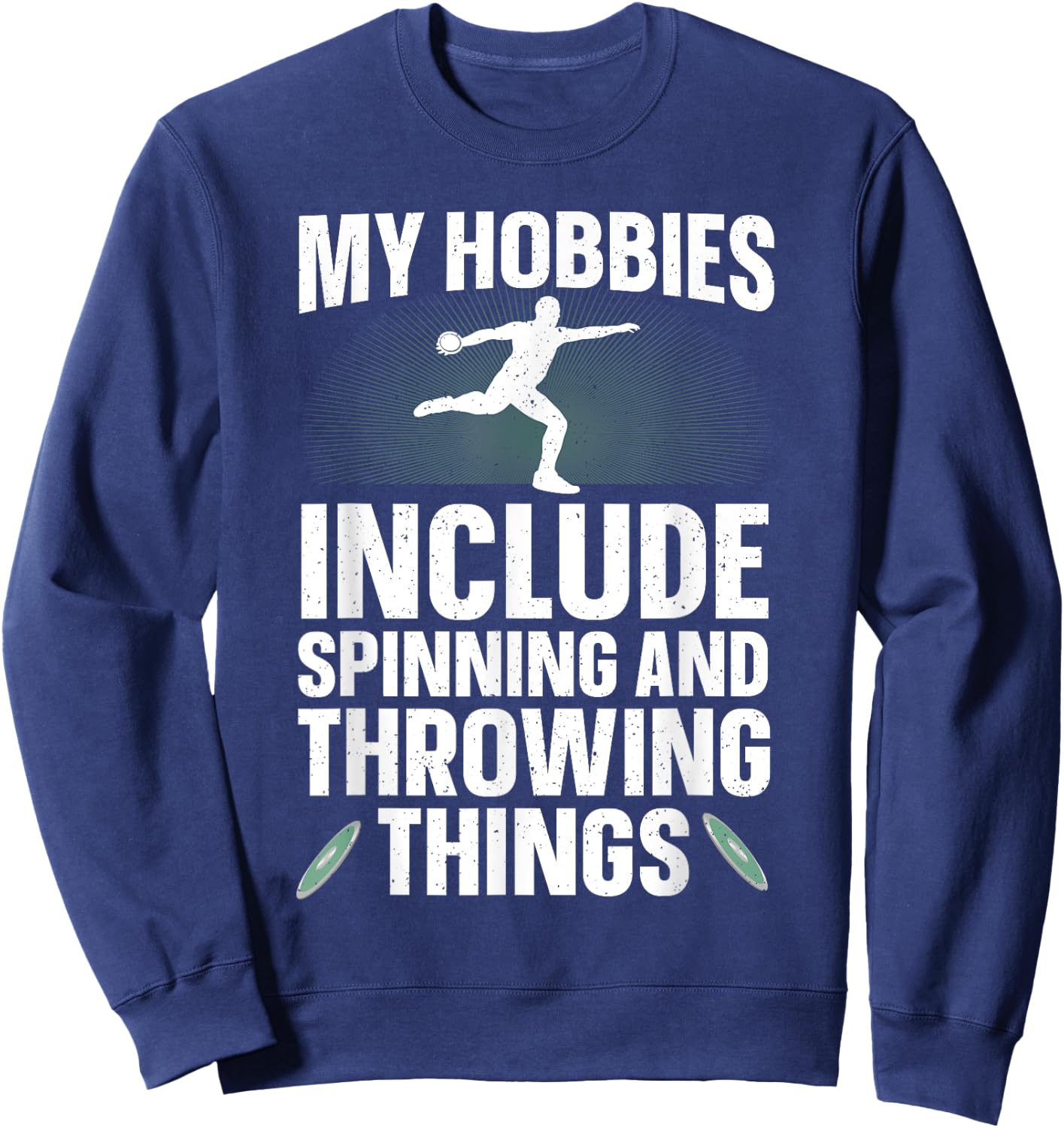 Discus Throwing Art Women Athletics Discus Thrower Sweatshirt - Sweatshirt | Navy