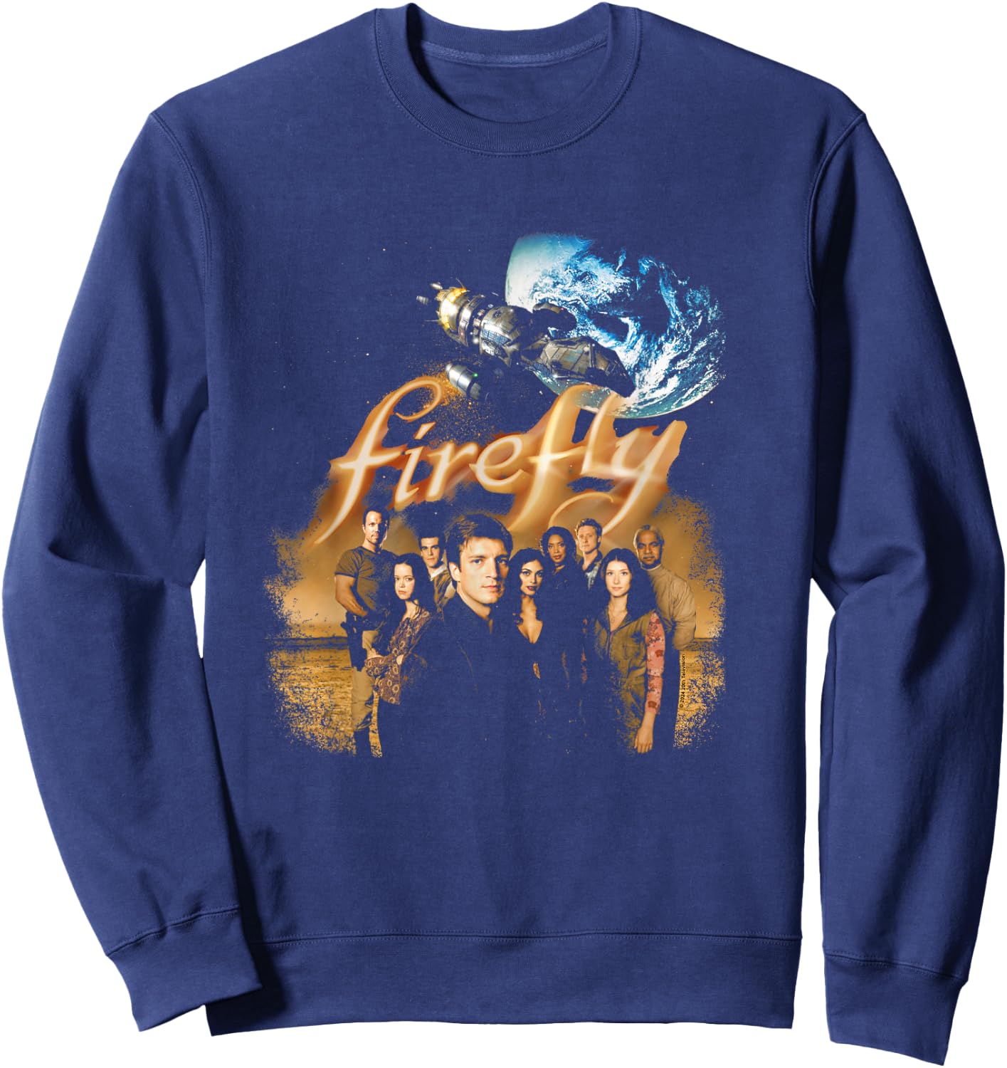 Firefly Iconic Group Shot Retro Vintage Big Chest Poster Sweatshirt - Sweatshirt | Navy
