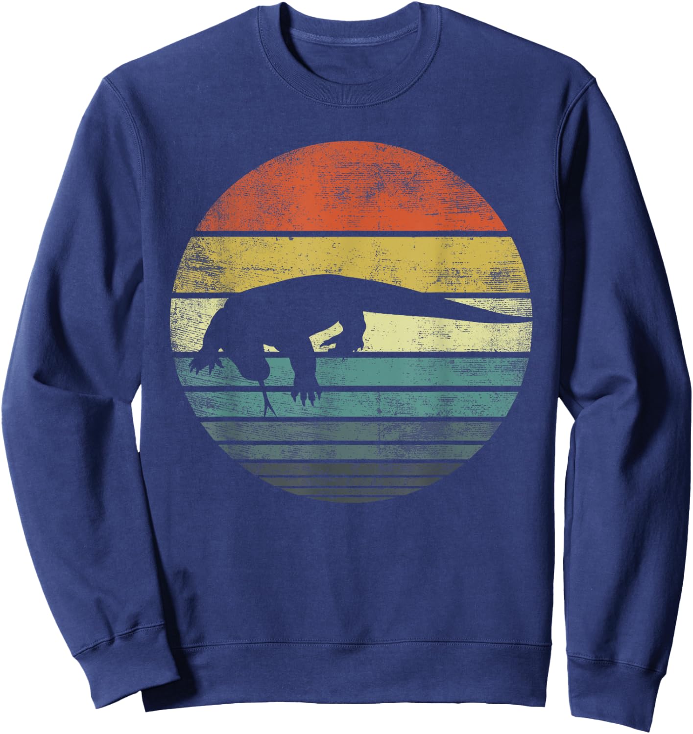 Komodo Dragon Lover Gift Retro Vintage Zoo Animal Silhouette Sweatshirt - Sweatshirt | Navy