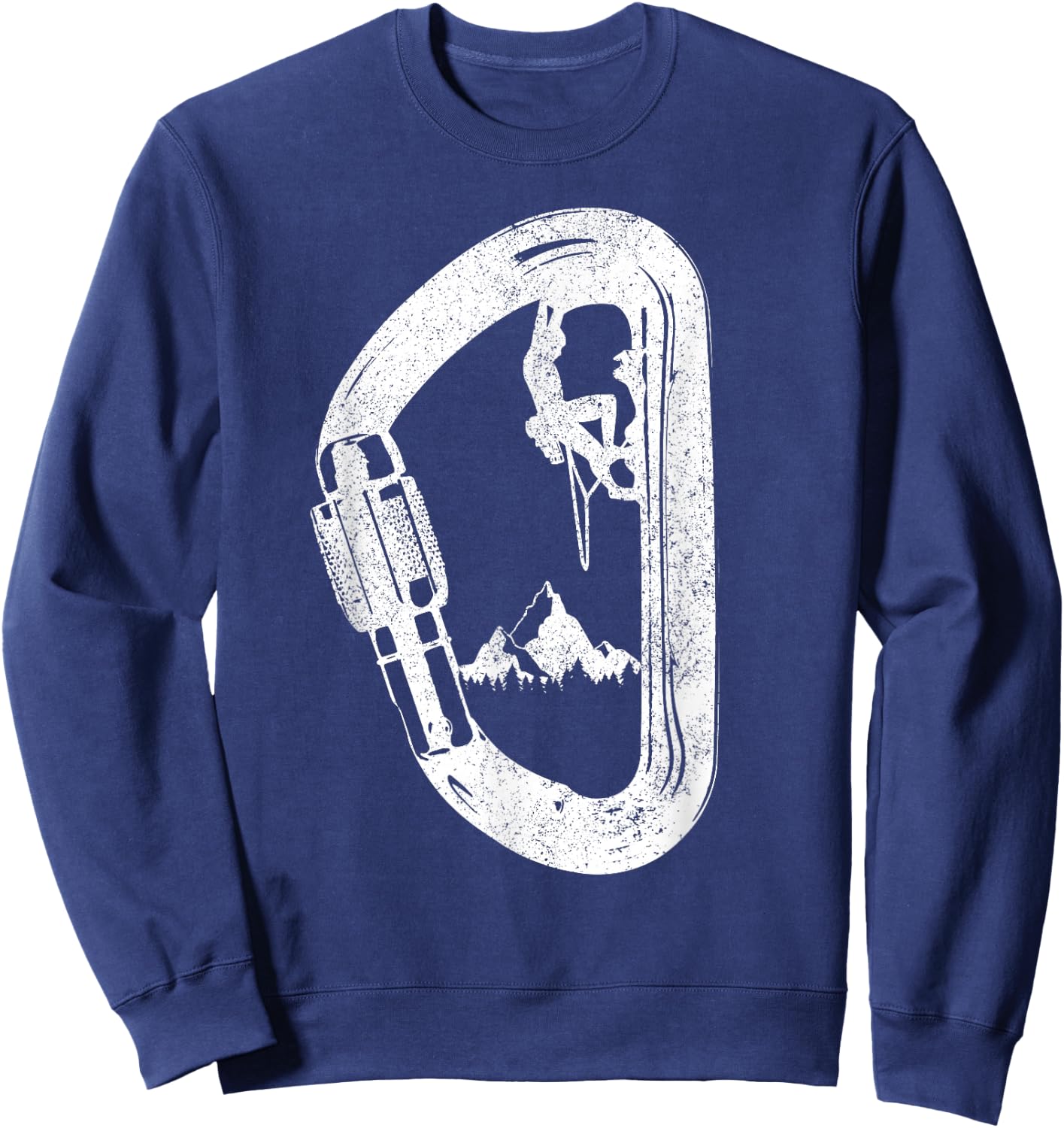 Rock Climbing Carabiner Mountaineering Climber Sweatshirt - Sweatshirt | Navy