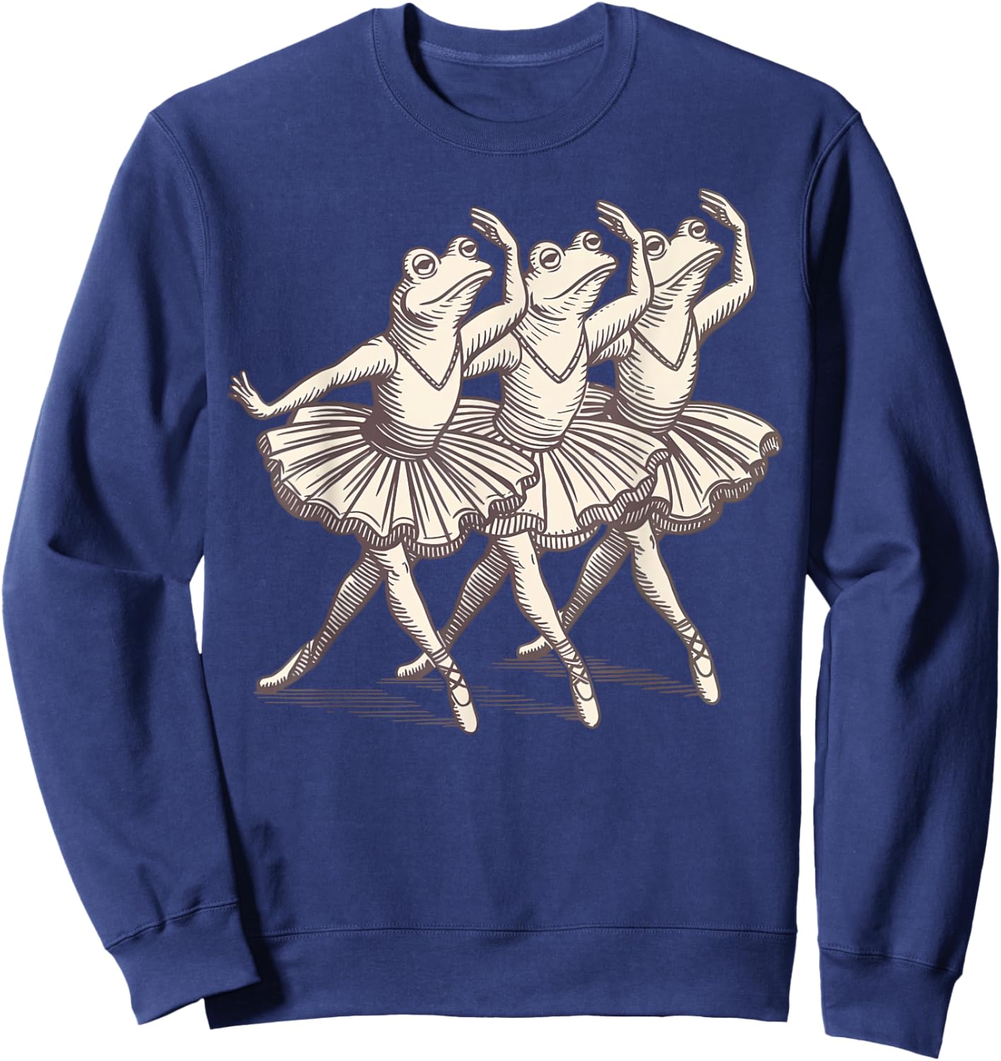 Retro Frogs Ballet Dancer Dance Women Girls Ballerina Frog Sweatshirt - Sweatshirt | Navy
