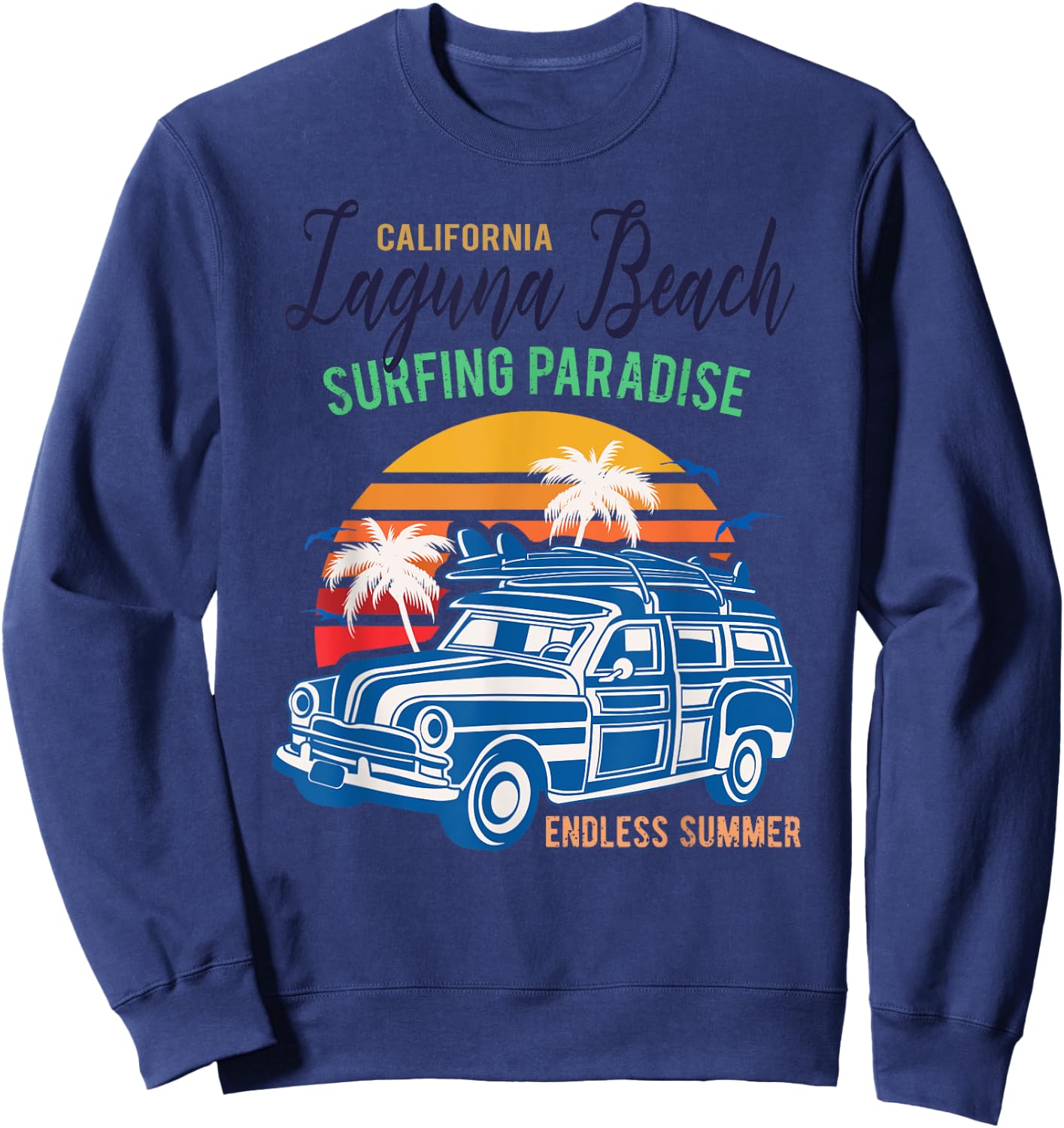 Surf California Laguna Beach Shirt 70s 80s Laguna CA Shirt Sweatshirt - Sweatshirt | Navy