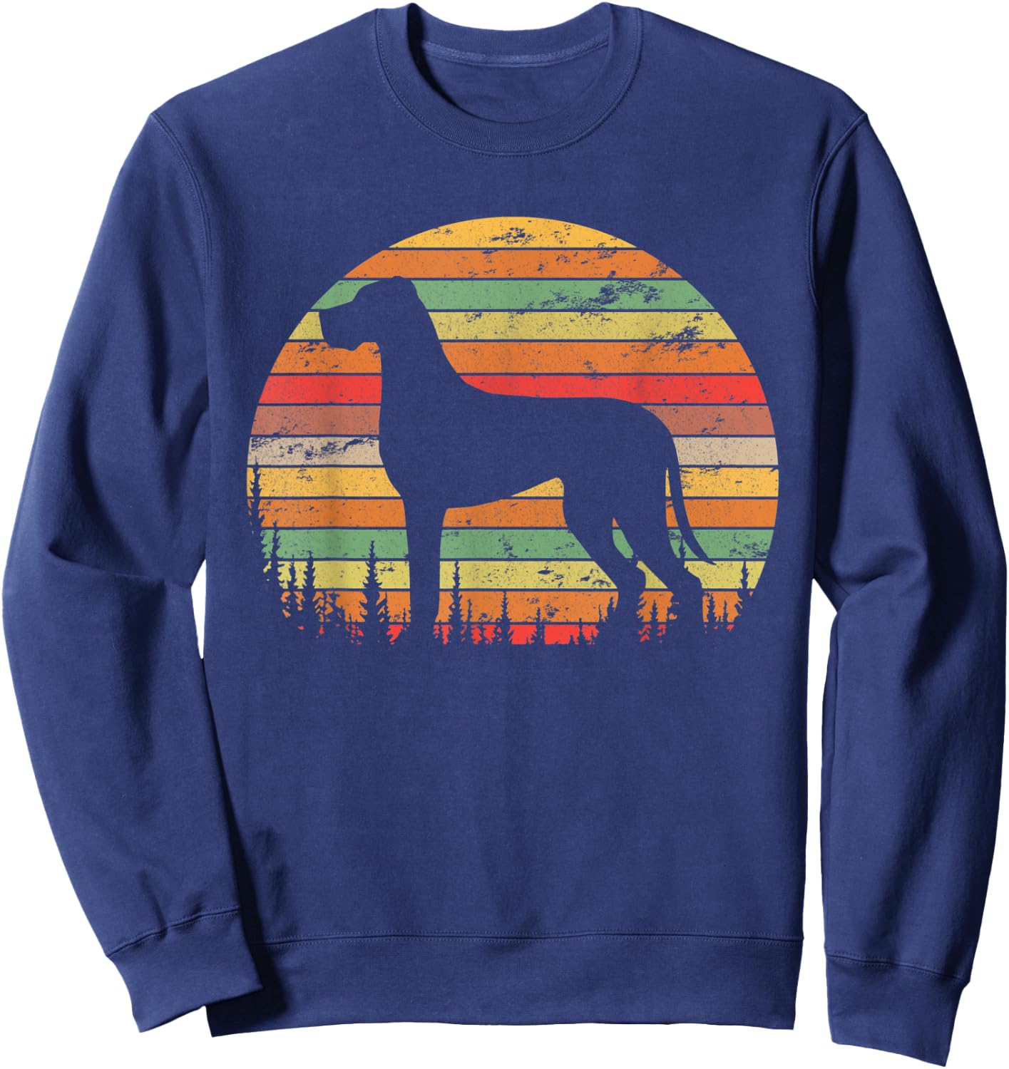 Vintage Retro Shirt Great Dane Dog Women Kid Sweatshirt - Sweatshirt | Navy