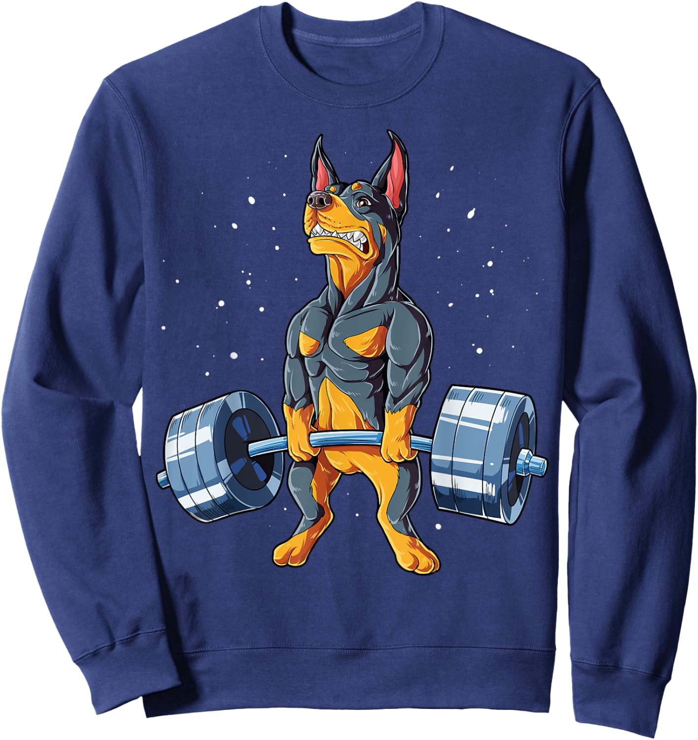 Doberman Weightlifting Funny Deadlift Men Fitness Gym Gifts Sweatshirt - Sweatshirt | Navy
