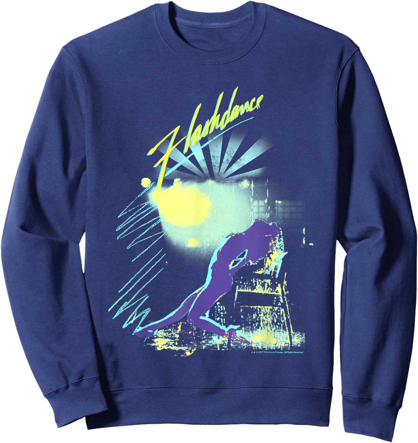 Flashdance Water Drop Silhouette Sweatshirt - Sweatshirt | Navy
