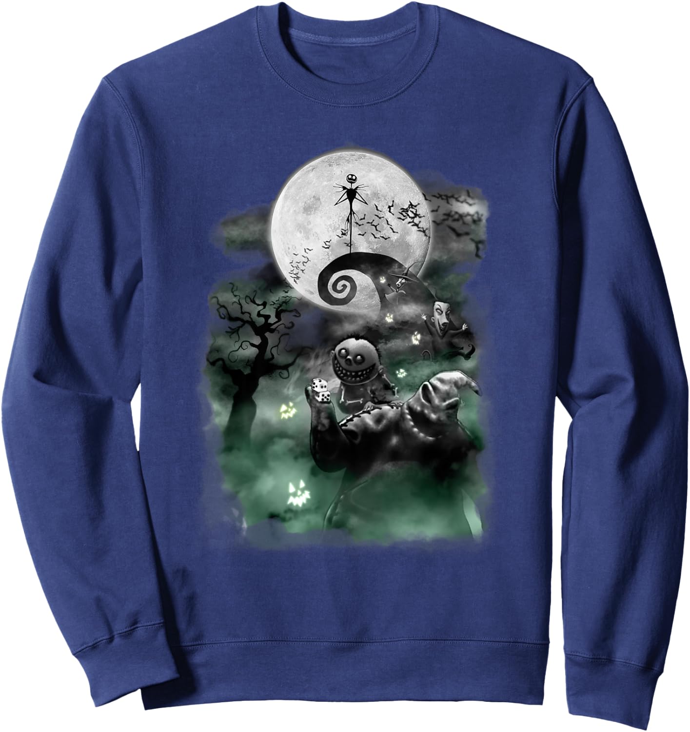 Disney - The Nightmare Before Christmas Haunted Scene Sweatshirt - Sweatshirt | Navy
