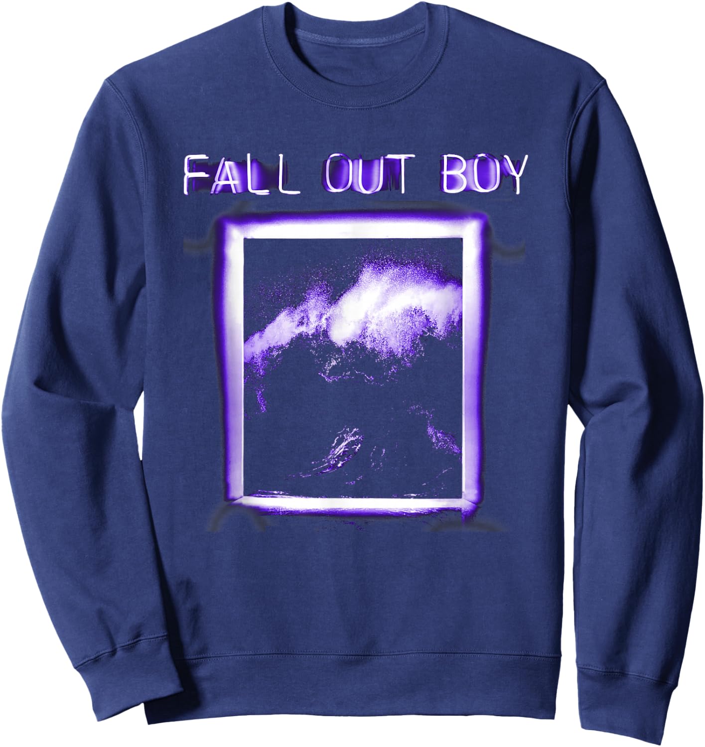 Fall Out Boy - Neon Wave Window Small Sweatshirt - Sweatshirt | Navy