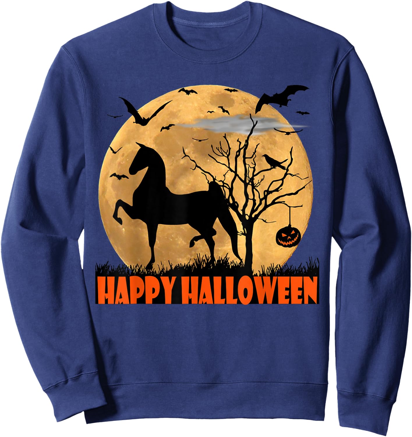 World Champion Saddlebred, Walk Trot Horse, Flying Bats Sweatshirt - Sweatshirt | Navy