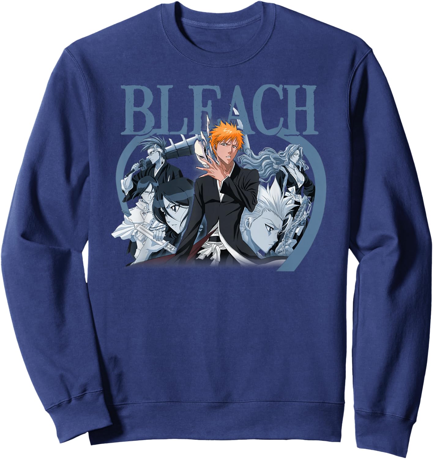 Bleach Ichigo with Blue Toned Group Color Anime Sweatshirt - Sweatshirt | Navy