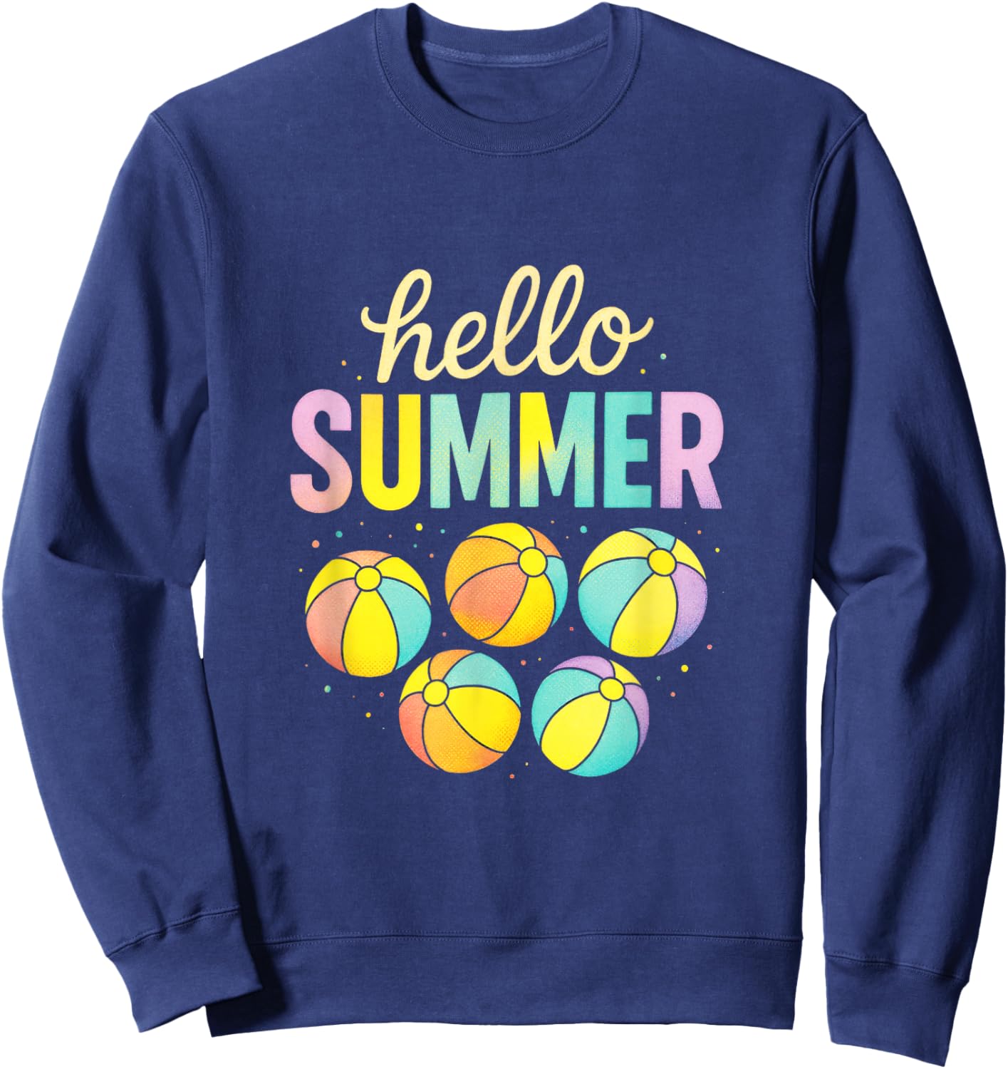 Hello Summer - Beach Balls Retro Fun Sweatshirt - Sweatshirt | Navy
