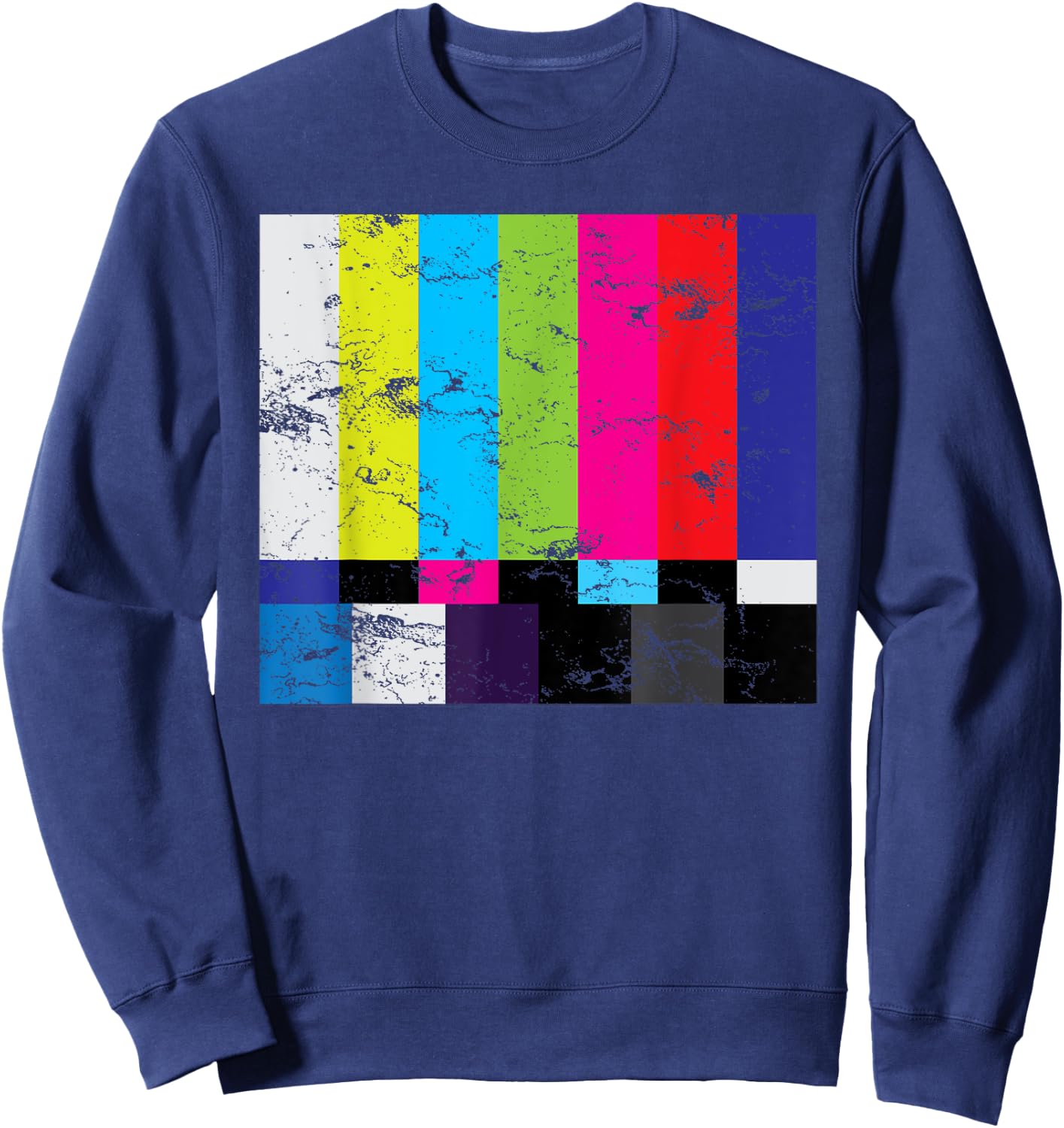 TV Color Bars Shirt Television Test Pattern Monitor Gift Sweatshirt - Sweatshirt | Navy