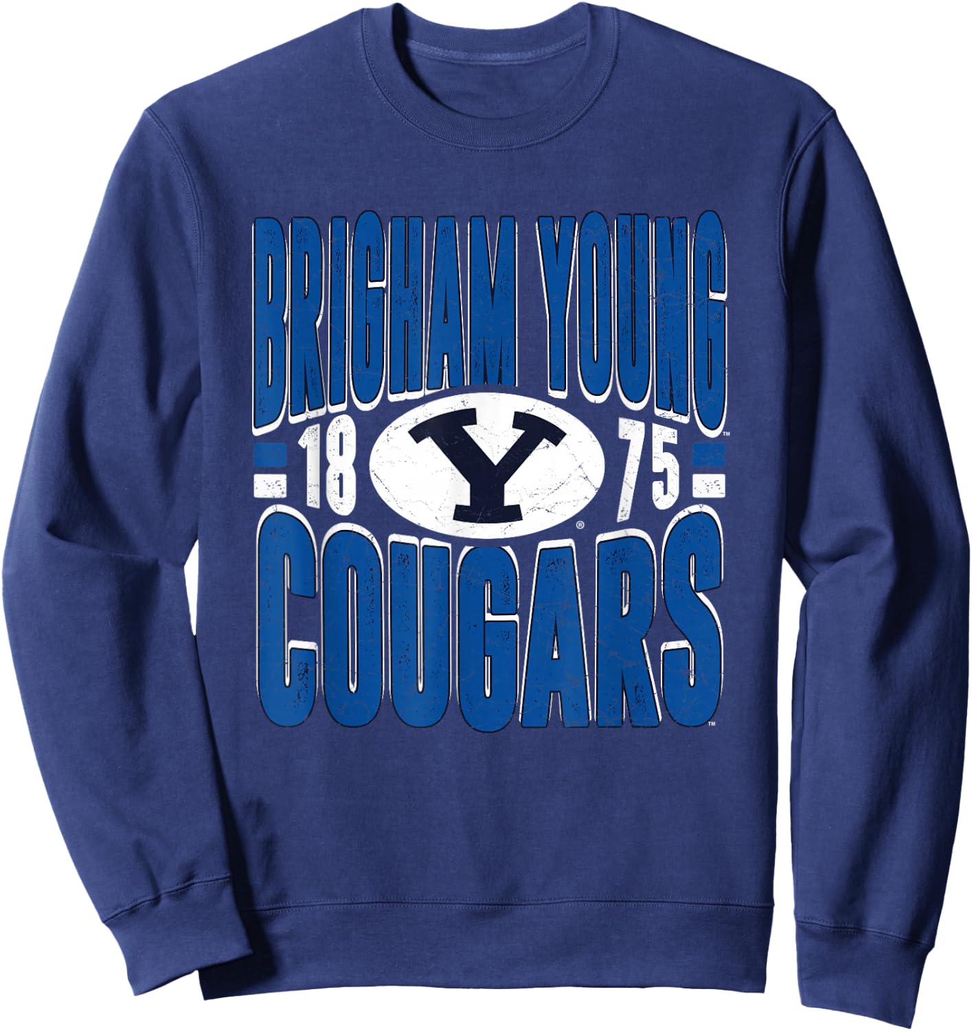 BYU Cougars Vintage 90's Retro Navy Officially Licensed Sweatshirt - Sweatshirt | Navy