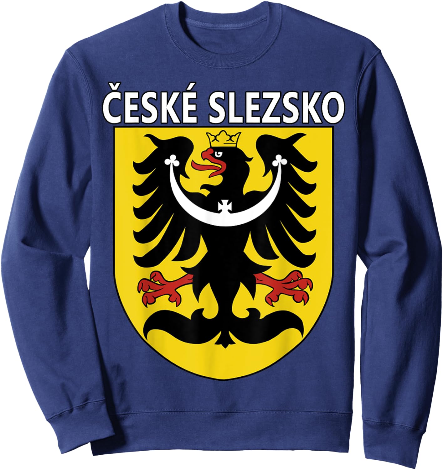 Czech Silesia Eagle Coat of Arms with Ceske Slezsko Sweatshirt - Sweatshirt | Navy