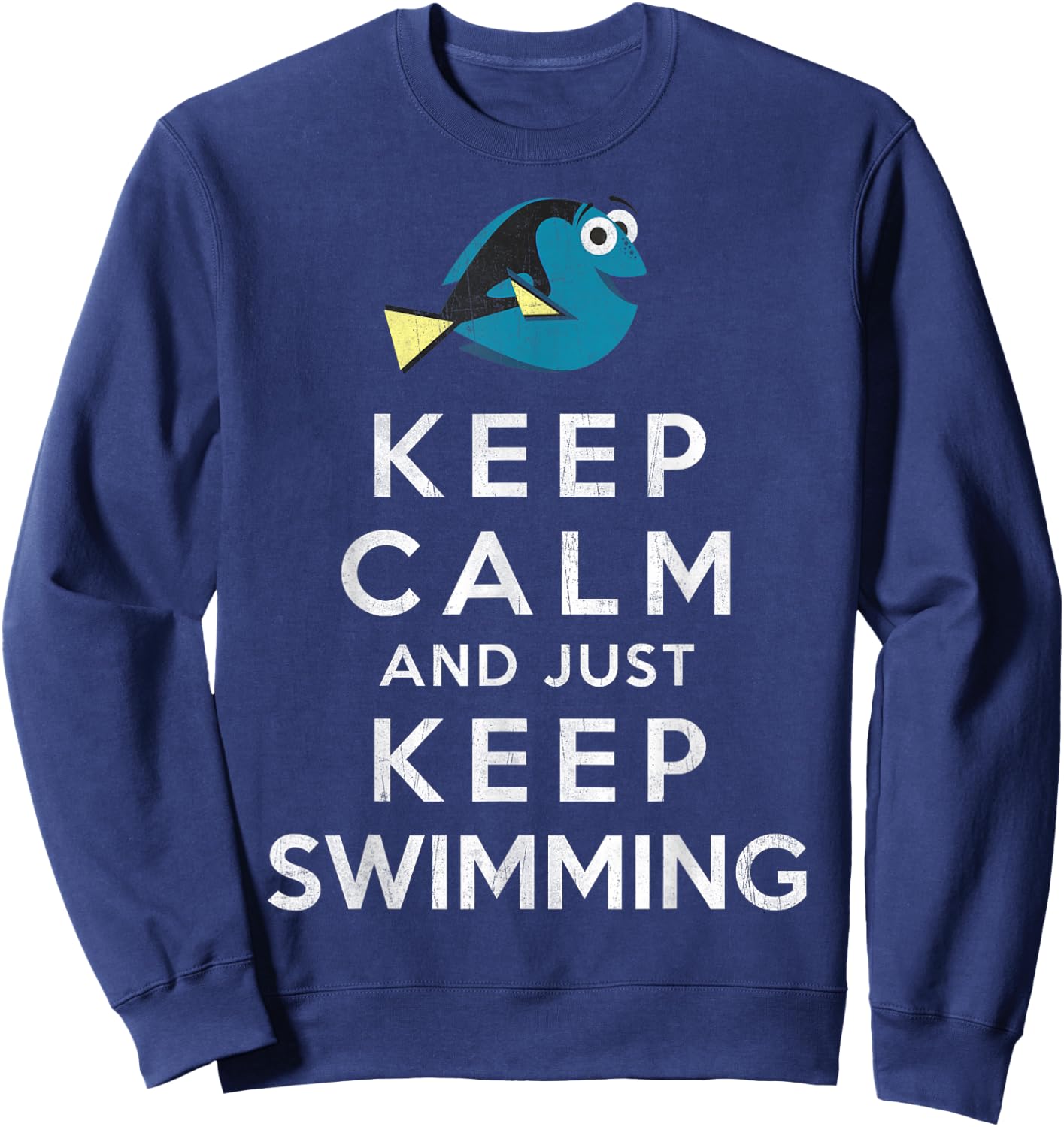 Disney Pixar Finding Dory Keep Calm And Just Keep Swimming Sweatshirt - Sweatshirt | Navy
