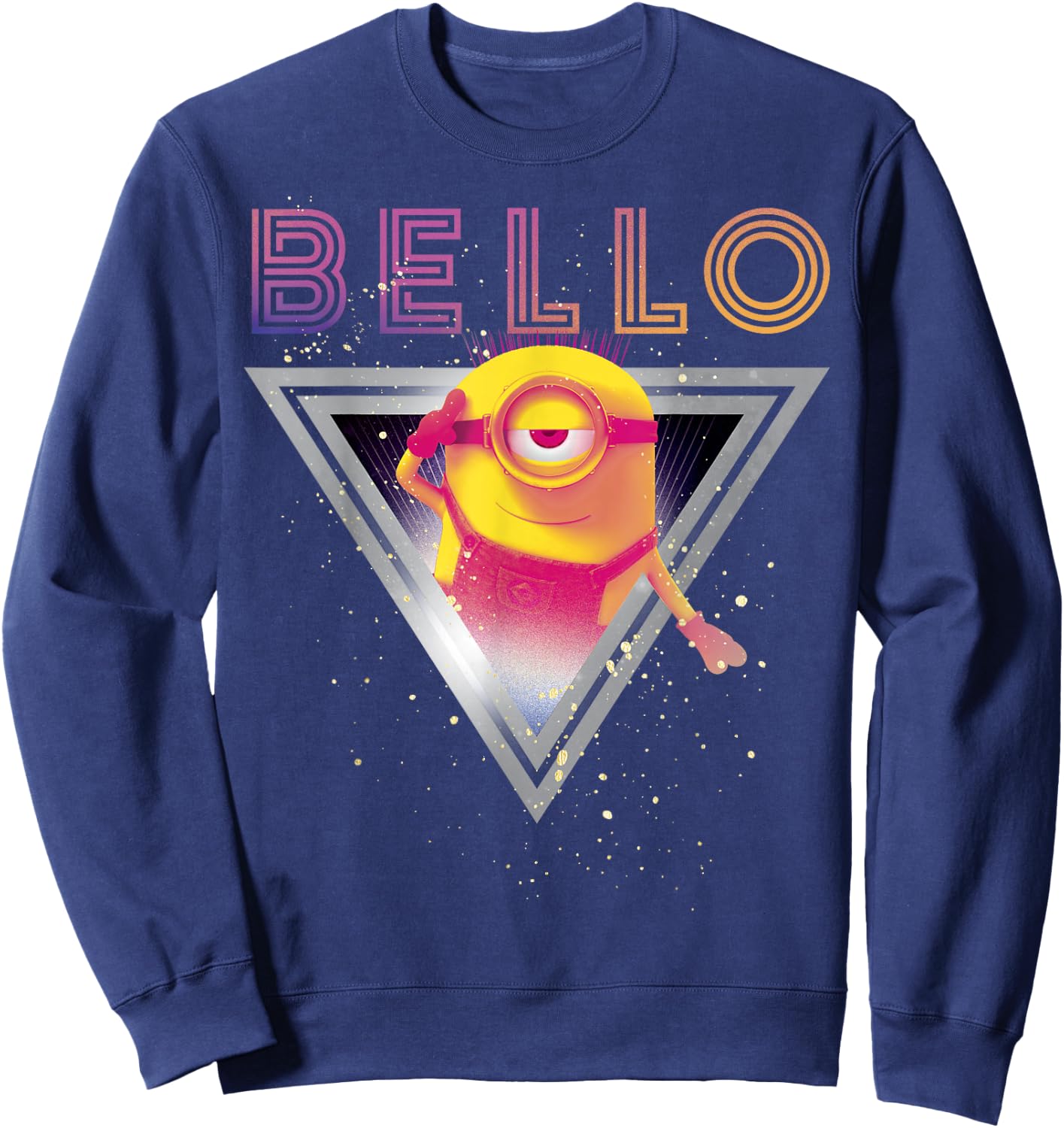 Despicable Me Minions Retro Bello Triangle Graphic Sweatshirt - Sweatshirt | Navy