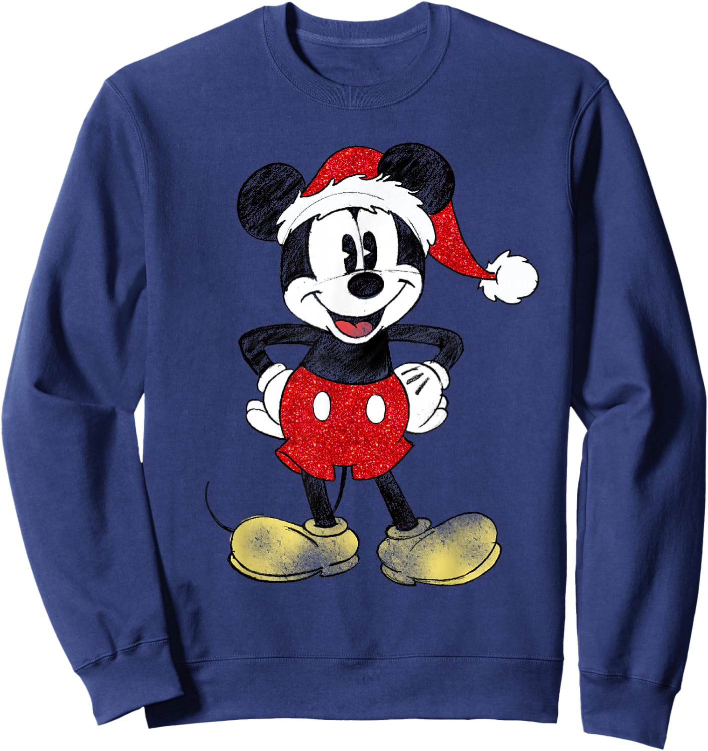 Disney - Santa Mickey Mouse Christmas Sweatshirt - Sweatshirt | Navy