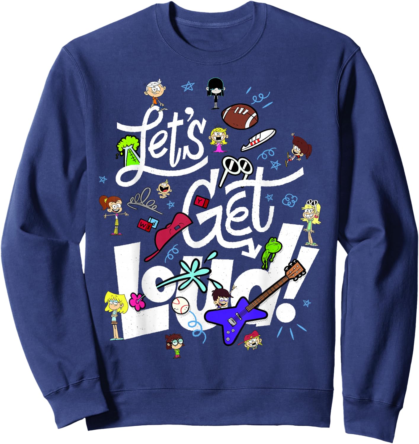 The Loud House Let's Get Loud Character Collage Sweatshirt - Sweatshirt | Navy