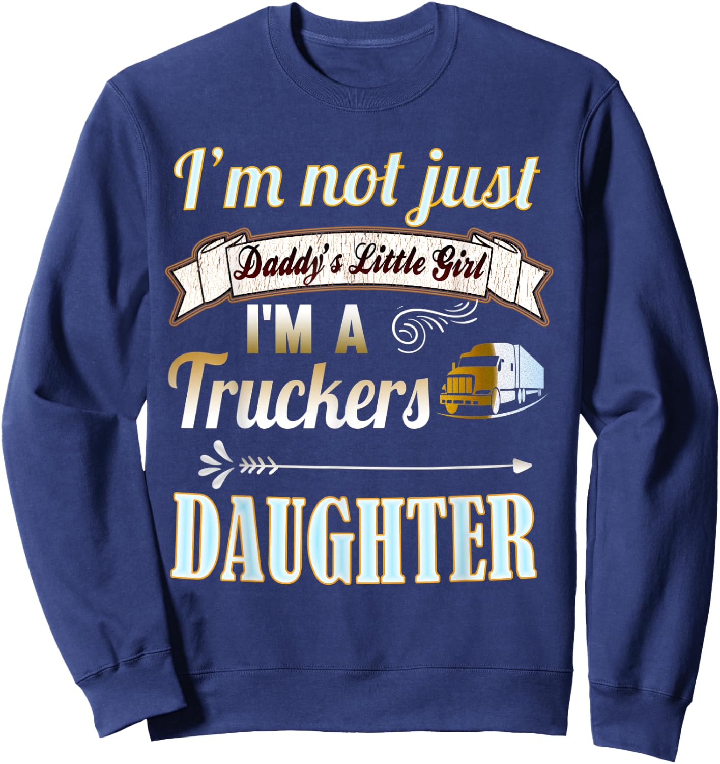 Trucker Shirts for Kids: Truckers Daughter Girl Gift Shirt Sweatshirt - Sweatshirt | Navy