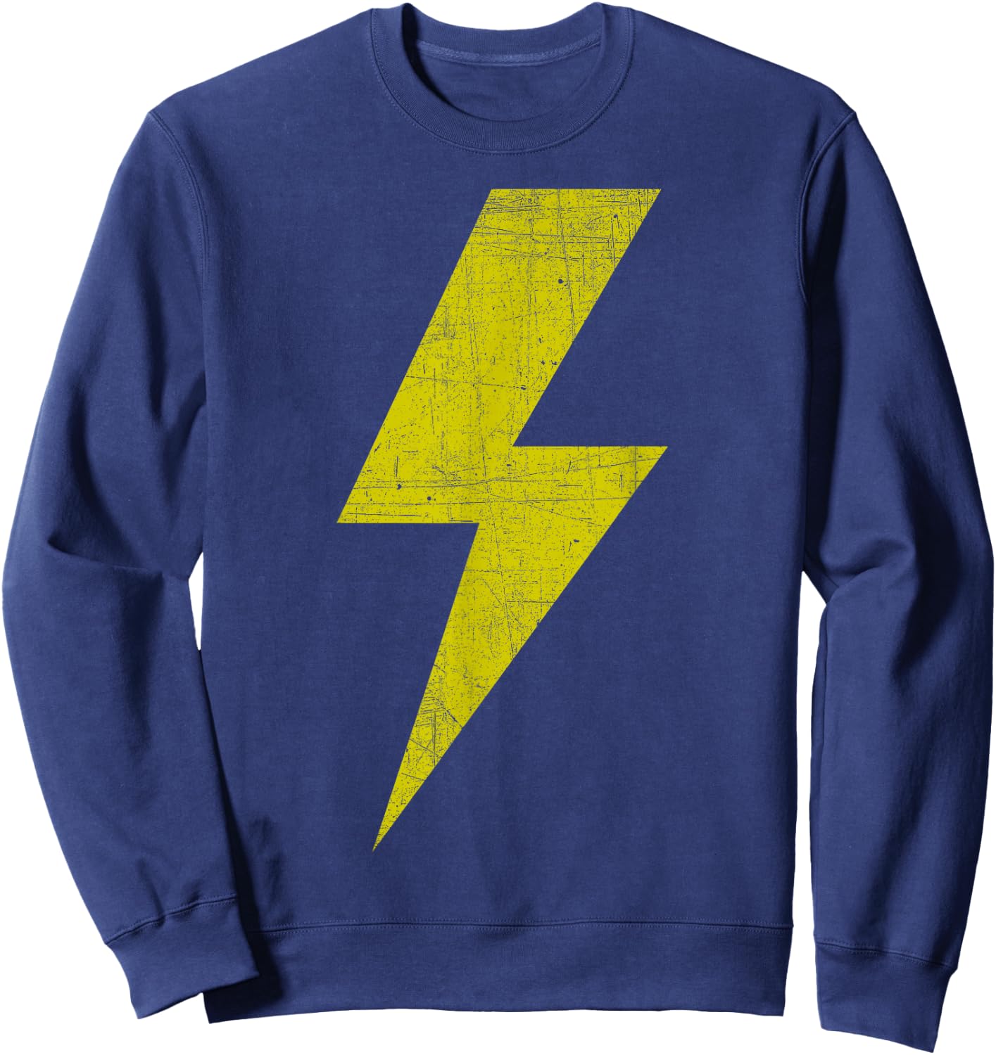 Yellow Thunderbolt Bolt Lightning Team Sweatshirt - Sweatshirt | Navy