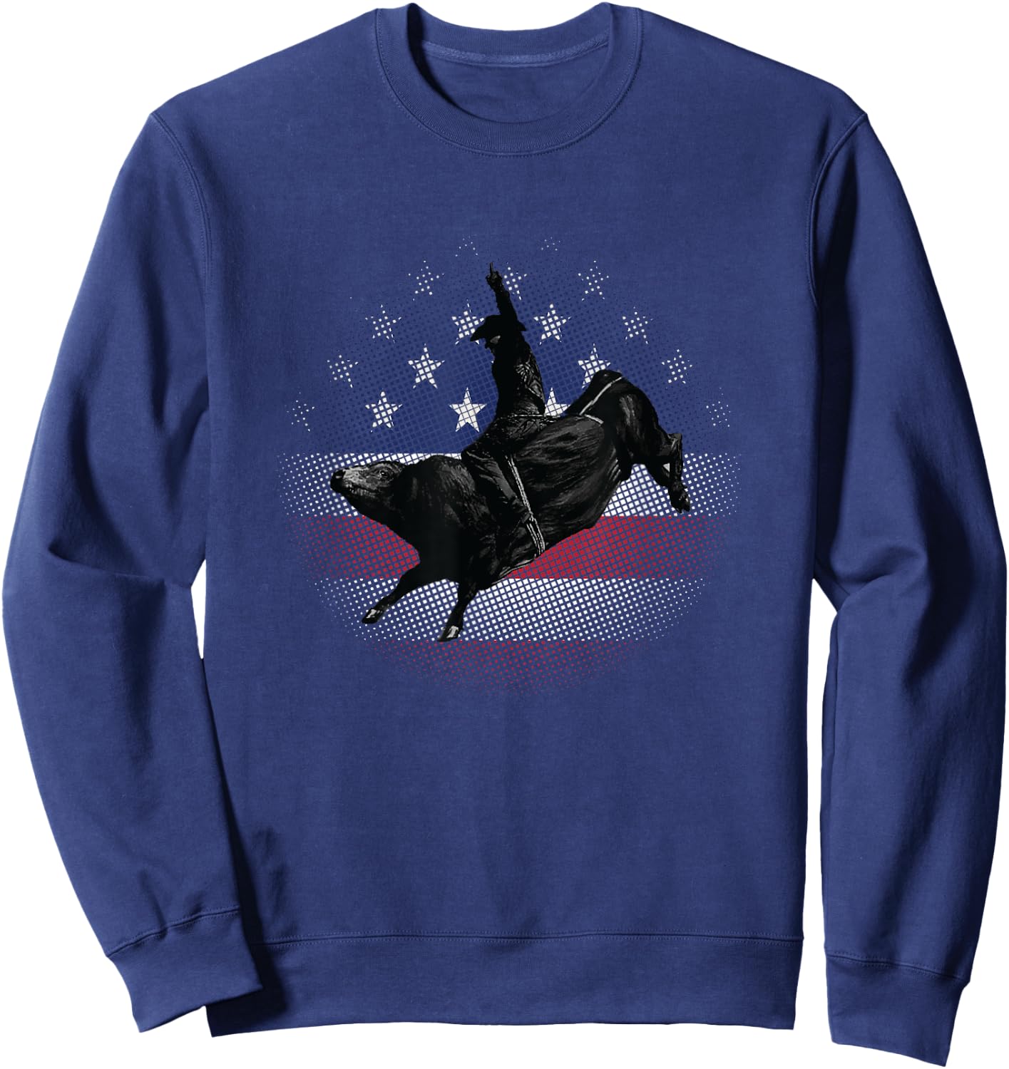 Bull Riding USA Flag Rodeo Gift Cowboys Sweatshirt - Sweatshirt | Navy